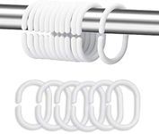 Plastic Shower Curtain Rings Hooks for Bathroom Shower Window Rod (24 Pack White)