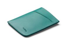 Bellroy Card Sleeve (Premium Leather Card Holder or Minimalist Wallet, Holds 2-8 Cards or Business Cards, Folded Note Storage) - Teal