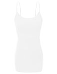 XT1002L Adjustable Spaghetti Strap Basic Long Cami Tunic Tank Top Plus Size White XL