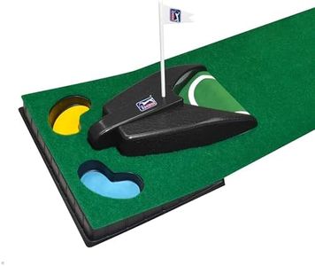 PGA TOUR 6ft Automatic Golf Ball Return Putting Mat - Green, Artificial Turf, Perfect Golf Accessory & Gift for Men
