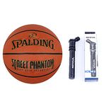 Spalding Street Phantom Orange Basketball Exellent Grip Professional Basketball for Outdoor Macthes Digital Printed Size 7 with Air Pump for Volleyball Soccer