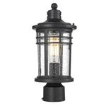 Darkaway Outdoor Post Lights Lamp Posts Outdoor Lighting, Waterproof Aluminum Post Lights Outdoor Light Fixtures with Glass, Light Posts for Outside Patio Yard (1 Pack, Black)