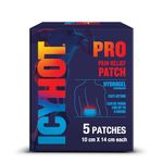 Icy Hot Pro Pain Relief Patch, Fast-Acting Pain Patch for Muscle Ache and Joint Pain, Simple Backache, Strains and Sprains, Camphor 3%, Menthol 5% and Advanced Hydrogel Technology, 5 Count