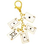 Feng Shui Winning Cards Windfall Wealth Keychain Harmony Porsperity Success Good Luck Amulet Christmas Gift Keychain W5473, Black, 5.3*0.78inch