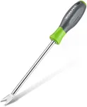 WORKPRO 11.5" Dandelion Weeder Puller Tool with Soft Handle, Polished Stainless Steel Garden Weed Remover Tool, Two-Pronged Fork Weeder Tool for Lawn Farmland Transplant Gardening Plant Tool