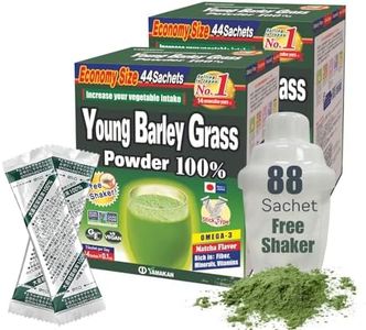 Yamamoto Kanpoh YAMAKAN Young Barley Grass Powder, Pure Green Juice Rich in Minerals, Vitamins & Plant-Based Protein for Women & Men, Barley Grass Juice Powder, from Japan, Non GMO 88 Sachets