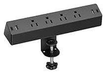 Desk Clamp Power Bar, Desk Mount Charging Power Station with 17W USB C, 1875W Surge Protectors with 4 USB Ports & 4 AC Outlets, Fit 1.7 inch Tabletop Edge Thick, Desk Outlets for Home Office.