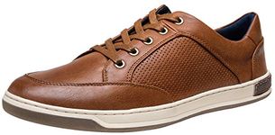 JOUSEN Men's Fashion Sneakers Classic Retro Mens Casual Shoes Stylish Breathable Mens Sneakers (A81Q07CA Brown 10)