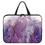 Psaytomey Laptop Bag Sleeve Computer Protective Case Tablet Carrying Cover with Handle Tote Bags for Work Zipper Handbag, Purple Marble, 13IN