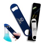 Lamina Pack of 10 Dark Blue Stainless Steel Flat Bottle Cap Opener (7inch- Large) for Beer, Soda, Pop Off Bottle- Heavy Duty Thick Bar Blade for Kitchen, Hotels & Restaurant (with Storage Cover)