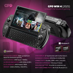 GPD WIN 4 2025 Handheld Gaming PC – Ryzen 7, 32GB RAM, 4TB SSD