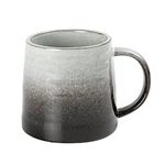 FIGHVER 16 Oz Large Ceramic Coffee Mug, Big Handmade Pottery Tea Cup with Handle for Office and Home, Microwave and Dishwasher Safe, Unique Gift for Parents Family Friends (White-Black)