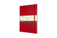 Moleskine Paper Tablet Hard Cover Smart Notebook, Plain/Blank, XL (7.5" x 9.75") Scarlet Red, Compatible w/Moleskine Pen+ Ellipse (Sold Separately) & App & Organize Notes, Bullet Journal, 176 Pages