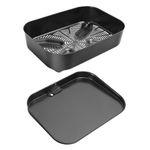 WEBROIL Grill Plate and Combo Crisper Basket for Ninja Woodfire Outdoor OG701 series Grill Accessories,Non-Stick Air Frying Basket Griddle Pan Replacement for Ninja XSKCRSPBKT XSKGRDPLT, Sliver