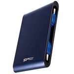 SP Silicon Power Silicon Power Armor A80 2TB Rugged External Hard Drive, Metal Casing Military-Grade Shockproof Water-Resistant USB 3.0 Portable HDD for Desktop Laptop PC Mac Computer, Blue