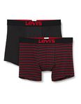 Levi's Men's Levi's - Men's Underwear Vintage Stripe Yd (2-pack) Boxer Shorts, Red Black, S UK