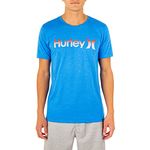 Hurley Men's One and Only Gradient Fill Premium Short Sleeve Tee Shirt, Light PHOTOBLU Heather, L