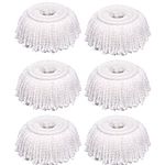 Spin Mop Head Refill, Universal 360° Replacement Mop Heads, 6 Pack Microfiber Mop Head for Mop, Easy Cleaning Machine Washable (Round) (6.3inch)