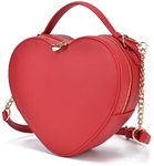 lola mae Heart Shape Satchel Crossbody Purse for women Zip Around Shoulder Bag, Red-759