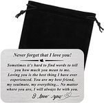 Engraved Wallet Insert Card Anniversary Cards Gifts for Husband Metal I Love You Personalized Wallet Card Keepsake for Wife Girlfriend Boyfriend Him Her Birthday Wedding Christmas Valentine's Day