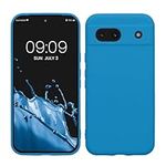 kwmobile Case Compatible with Google Pixel 8a Case - Protective Slim TPU Phone Cover - Soft Matte Finish - Blue Reef