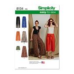 Simplicity Pattern 8134 Misses' Easy-to-Sew Trousers and Shorts, Paper, White, Carpet Uni Dark Beige Size: 60x110 cm