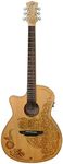 Luna HEN O2 SPR LEFTY Henna Oasis Left-Handed Acoustic/Electric Guitar, Satin Natural