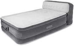 Intex Queen Ultra Plush Dura Beam Deluxe Airbed with Built in Pump & Headboard