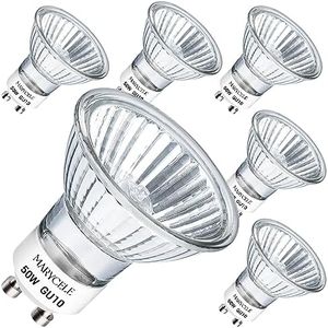 Marycele Halogen Light Bulbs for Candle Warmer, Candle Warmer Lamp Bulb GU10 120V 50W MR16, 6 Pack Dimmable Warm Light Bulbs 2 Pin with Long Lifespan, Candle Warmer Bulbs Replacement