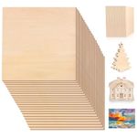 24 Pack Natural Basswood Sheets 12 x12 x 1/8 Inches, Unfinished Wood Board Sheets, Thin Craft Plywood Sheet, Perfect for DIY Projects, Architectural Models, Painting, Drawing, Laser, Wood Burning