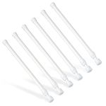 6Pcs Tension Rod, Goowin Tension Rods for Windows, No Drilling Rustproof Spring Adjustable Tension Curtain Rod for Doors, Windows, Wardrobe Bars, Drying Support Rods (White, 12-20 inch)