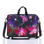 11-Inch to 12-Inch Neoprene Laptop Sleeve Case Bag with shoulder strap For 11" , 11.6" , 12" Ultrabook/Acer/ Asus/Dell/HP/Toshiba/Lenovo/Chromebook (Pink flower)