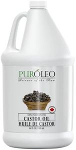 PUROLEO Castor Oil 64 Fl Oz/1900 ML (Packed In Canada) 100% Pure and Natural Hair, Lash, Beard, Eyelashes & Eyebrow Oil Black castor oil for brow lashes, Make eyelash serum, hair serum for dry hair and frizzy | huile de ricin pour huile de ricin pour cheveux
