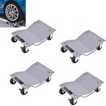 GiantexUK 4 Pack Tire Wheel Dollies, 6000LBS/2720KG Heavy Duty Car Tire Skates Positioning Trolley with Wheels, 12’’x16’’ Ball Bearings Recovery Jack Auto Repair Moving