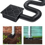 LFUTARI Rain Gutter Downspout Extensions Flexible-No Dig Deep Needed French Drain Kit-Down Spout Extender for Yard, Ground and Lawn Included