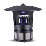 Moskitrap Outdoor Mosquito Killer Lamp - GM 904G | UV Light Insect Trap for Garden & Home | Covers 400–800 sq. ft. | No Obstruction | Electric Pest Zapper | Safe & Silent | 1-Year Warranty | Black