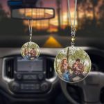 Personalized photo car pendant, custom car mirror photo pendant, photo crystal hanging memento, custom car pendant hanging picture frame, hanging gifts for family and friends