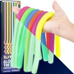 BUNMO Stretchy Strings - Sensory Toys for Toddlers - Stimulating & Addictive Sensory Toys for Kids - Fidget Toy - Hours of Fun for Kids - Non-Mouthable Toy 3+ - Glow 6 Pack