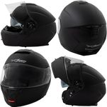 Motorbike Helmet Flip Up Modular Motorcycle Sun Visor Jet Matt Black L