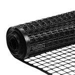 BOEN Garden Fence Temporary Barrier Outdoor Fence for Dog, Rabbit or Deer, Garden Netting Plastic Mesh Plant Protection (4' x 100', Black)