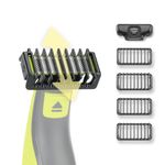 Double-Sided Attachments Compatible with O Blade & OBlade Pro QP2724 QP2520 QP2530 QP2620 QP2630 Trimmer, 4 Combs of 1, 2, 3 and 5 mm, Maintain Your Perfect Stubble Length