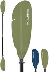 WONITAGO Angler Kayak Paddle with Fiberglass Shaft and Plastic Blade, Floating Adjustable Fihsing Kayak Oar, 260-280cm/102-110 inch, Green
