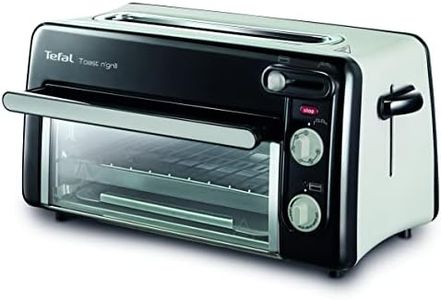 Tefal Grille-pain et mini-four 2-en-1, Acier inoxydable, Longue fente pour grille-pain avec couvercle, 6 niveaux de dorage, Température du grill jusqu'à 210°C, Toast N Grill TL600810