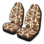 Wanyint Cute Giraffe Skin Print Universal Car Front Seat Covers,Bell Deisgn Seats Protector Fit for Most SUV Sedan