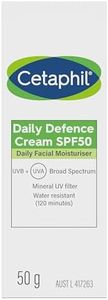 Cetaphil Daily Defence Cream SPF 50, Daily Facial Moisturiser with UVB & UVA, Mineral Sunscreen Powered by Micronised Zinc Oxide Technology, Dermatologist Tested for Sensitive Skin