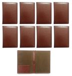 NJ Bill folder for hotel and Restaurant, Check Presenter, Bill folder with Card Slot Receipt Pocket for Hotel and Restaurant - Brown: 8 Pc.