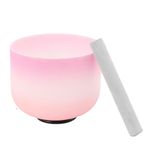 Lfhelper 8 in F Note Crystal Singing Bowl for Heart Chakra Healing, 99.99% Pure Quartz, Colored Quartz Singing Bowl for Meditation, Sound Therapy, Chakra Balancing, Deep Resonance