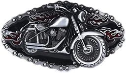 CUSTOMprivé Universal Harley Style Motorcycle Belt Buckle for Bikers and Trikers, Black, 11 cm / 6 cm