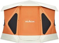 ACACIA Space Camping Tent XL, 4-6 Person Large Tent with 6'10'' Height, 2 Doors, 8 Windows, Waterproof Easy Setup Hub with Rainfly, Footprint Pop Up for Camping, Car, Glamping, Persimmon