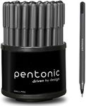 Pentonic Ballpoint Pens In Pen Organizer, Bulk 50 Count, Black Ink, 1.0 mm Medium Point, Smooth Writing For Journaling, Office & School (PEN12537)